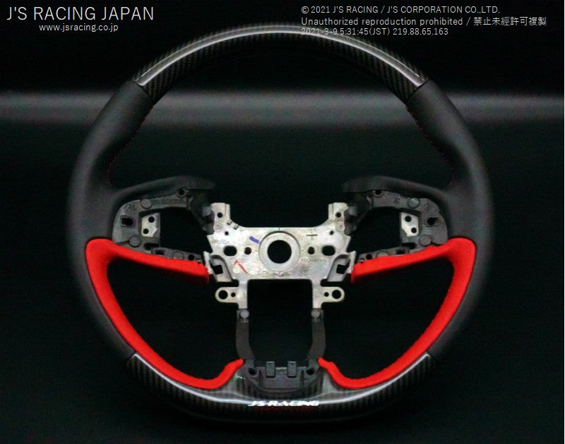 J'S RACING Sports Steering FK8 Carbon / Leather